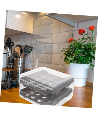 Healvian Layer Convenient Multi-function Fridge Supplies Case Refrigerator Home Tray Style Accessory Egg Grey 21.5x22.5x14cm - Buy Online on GoSupps.com