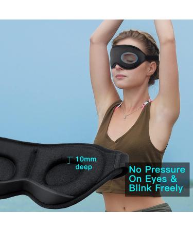 100% Blackout 3D Contoured Cup Sleep Mask for Women Men - Adjustable Strap, Washable - Ideal for Travel, Side Sleeper, Meditation - Gxus-sm1 - Buy Online on GoSupps.com