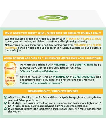 Garnier Vitamin C Moisturizing Brightening Day Cream with Super Citrus Nourishes Boosts Glow and Smooths Lines for Brighter and Healthier Looking Skin 50ml - Buy Online on GoSupps.com
