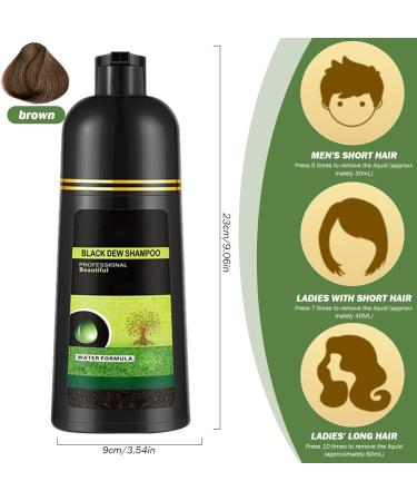 Black Hair Dye Shampoo Natural Hair Color 500ml Herbal Ingredients Non-Irritating Odorless White Hair Dye White Foam Cream Non-Stick Scalp Dye Shampoo for Women Men brown - Buy Online on GoSupps.com