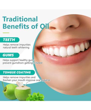 Coconut Oil Pulling Mouthwash - Natural Mint for Teeth & Gums Fresh Breath & Whitening Travel Size 237ml - Buy Online on GoSupps.com