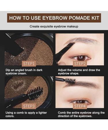 FLLUOUZH 2 in 1 Eyebrow And Eyeliner Cream With Stamp Multifunctional Double Sided Eyeliner Stamp Double Color Waterproof Eyebrow Powder And Eyeliner Cream Eyebrow Stencil Set Gray - Buy Online on GoSupps.com