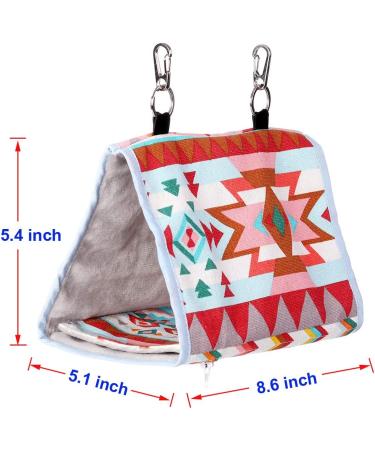 KINTOR Bird Nest Snuggle Hut for Small Medium Parrots - Hanging Tent for Budgies, Eclectus, Cockatiels, Lovebird - African Grey Habitat Cave - Pink Ethnic Design - S-8.2x4.7x2.5inch - Buy Online on GoSupps.com