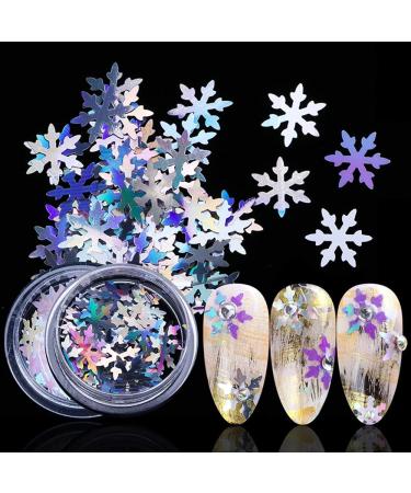 Nail Glitter Sequins - 6 Boxes Snowflake Christmas Nail Art | Holographic Glitter for DIY Decorations - Buy Online on GoSupps.com