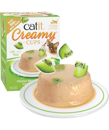 Catit Creamy Cups Chicken Mousse with Kiwi 4 x 25g Cat Food Wet Cat Food Cat Food Wet Nourriture Pour Chat Cat Wet Food Wet Cat Food Pate - Buy Online on GoSupps.com
