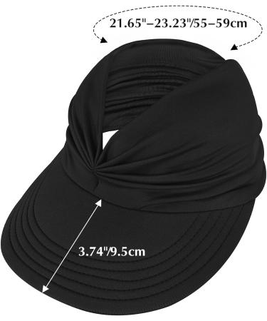 Komorebi Women's UV Protection Sun Hat with Wide Brim and Ponytail Opening - Black, One Size - Buy Online on GoSupps.com