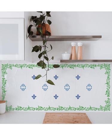 Infunly 4PCS Corner Stencils for Painting - Large Flower Square Border Wall Stencil for DIY Art & Craft on Wood, Canvas, Fabric & Floor - Buy Online on GoSupps.com