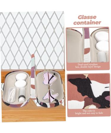 Solustre 3 Sets Glasses Case - Dual Use Travel Organizer & Protector Clipper Jaw Trainer Double-Layer Container with Flocking Cloth - Buy Online on GoSupps.com