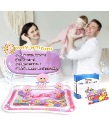Inflatable Tummy Time Mat: Premium Baby Water Play Mat for Stimulation and Sensory Development - Ideal Toys for Infants and Toddlers (Pink) - Buy Online on GoSupps.com