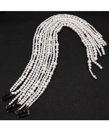 Minkissy Beaded hair clip Faux Pearls Strand Tassel Chain Hair Accessories Ponytail Decor Hair Extensions Hair Decoration for Party Wedding Daily - Buy Online on GoSupps.com