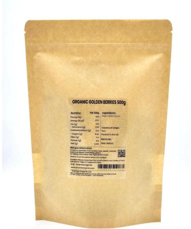Organic Golden Berries 500g -Sun Dried Unsweetened Unsulphured Vegan GMO-Free Certified Organic - No Additives or Preservatives - Nutritious Delicious and Sustainable - Thames Organic 500g - Buy Online on GoSupps.com
