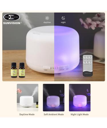 SUMVISION Diffuser Humidifier For Bedroom Electric Diffusers For Home Office 500ml Essential Oil LED Night Remote Control Leak Proof Auto Shutoff Aromatherapy BPA FREE (UK DESIGN FREE UK TECH SUPPORT) White - Buy Online on GoSupps.com