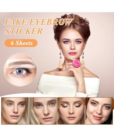 MWOOT 6 Sheets Hair-Like Eyebrow Tattoos Stickers 4D Natural Fake Eyebrow Transfers Stickers Waterproof Temporary Brow Grooming Shaping Eyebrow Stickers for Women and Girls(Brown-05) - Buy Online on GoSupps.com