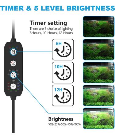 SEAOURA 24/7 Mode LED Aquarium Light | Full Spectrum Fish Tank Light with Timer & Auto On/Off | 42W for 48-54 inch Tank | 7 Colors, Adjustable Brightness, 3 Modes | Freshwater Plant Growth - Buy Online on GoSupps.com