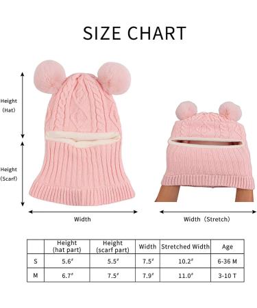XIAOHAWANG Winter Hood Hat for Kids | Knit Earflap Cap with Fleece Lining | Pink Pompom | Toddler Boys Girls 3-10 Years - Buy Online on GoSupps.com