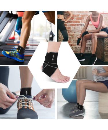 AVIDDA Ankle Support 2 Pack Adjustable Ankle Brace for Sports Elastic Compression Ankle Strap for Sprained Ankle Achilles Tendon Running Grey - Buy Online on GoSupps.com