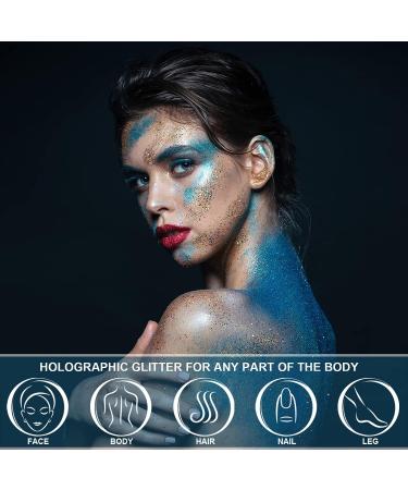 Holographic Body Glitter Gel - Long-Lasting, Waterproof Mermaid Sequins Liquid Eyeshadow in Pink 104 for Festivals and Rave Parties - Buy Online on GoSupps.com