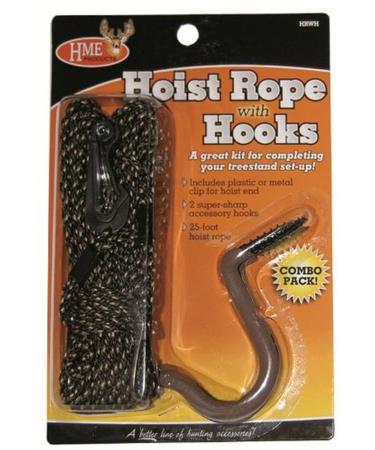 HME Products Hoist Rope with Hooks, 25-Feet in length