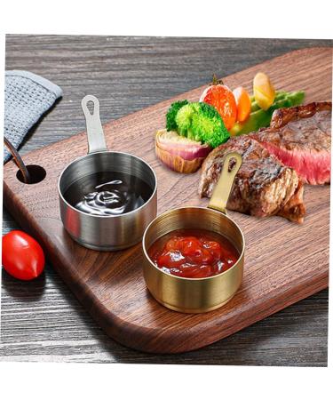 MAGICLULU 5pcs Stainless Steel Sauce Cup Sauce Container Stainless Steel Seasoning Cup Mini Condiments Food Portioner Ketchup Dipping Bowls Sauce Bowl with Handle Pinch Dip Cups Household mediumx5pcs Goldenx5pcs - Buy Online on GoSupps.com