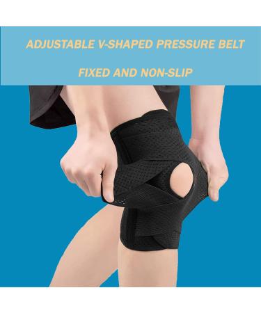 Nellhomy Professional Knee Brace with Patella Gel Pads - XL Black Support for Meniscus Tear & Knee Pain Relief - Buy Online on GoSupps.com