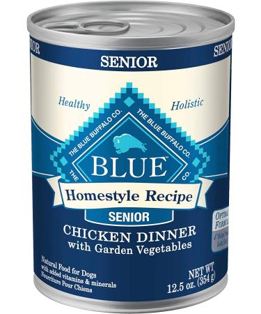 Blue Buffalo Senior Wet Dog Food Chicken 12.5oz Can - Pack of 12 - Buy Online on GoSupps.com
