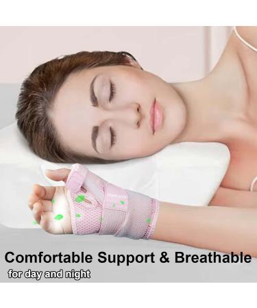 Adjustable Trigger Thumb Splint for Left/Right Hand - Pain Relief Brace for Carpal Tunnel Arthritis and More | Pink | One Size - Buy Online on GoSupps.com