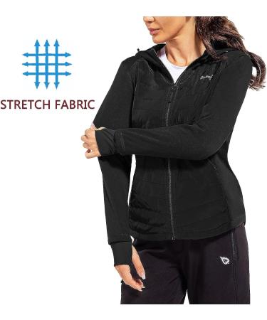 BALEAF Women's Insulated Puffer Hybrid Down Jacket with Hoodie - Black, X-Small - Buy Online on GoSupps.com