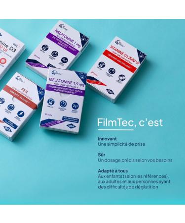 IBSA Pharma - FILMTEC - Melatonin 1.9mg - Faster sleeping shifted hours - Melates in seconds without water - Box of 30 films 1 month - Dietary supplement - Buy Online on GoSupps.com