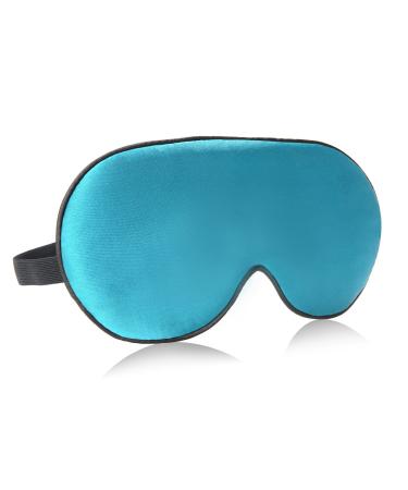Natural Mulberry Silk Sleep Mask VenusCare Super Smooth & Soft Breathable Lightweight Eye mask with Adjustable Strap for Women & Men - Travel Household Meditation Nap and Daylight Sleeping (Blue)