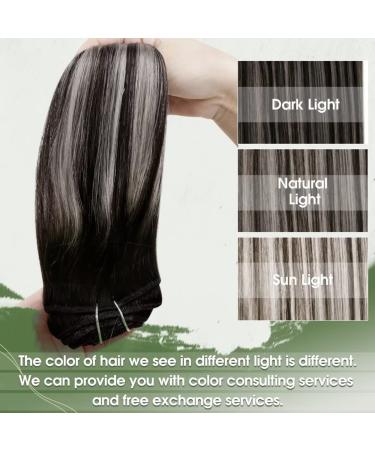 Buy Hetto Balayage Clip-In Extensions - Real Remy Hair 120g 45cm #1B/Silver/1B - International Shipping Available - Buy Online on GoSupps.com