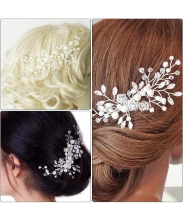 FRCOLOR Wedding Hair Comb Pearl Rhinestone Crystal Bridal Headpiece Hair Clip Barrette Wedding Hair Accessories for Women - Buy Online on GoSupps.com