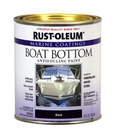 Rust-Oleum Available 207012 Marine Flat Boat Bottom Antifouling Enamel Paint, 1-Quart, Black, (Pack of 1), 32 Fl Oz