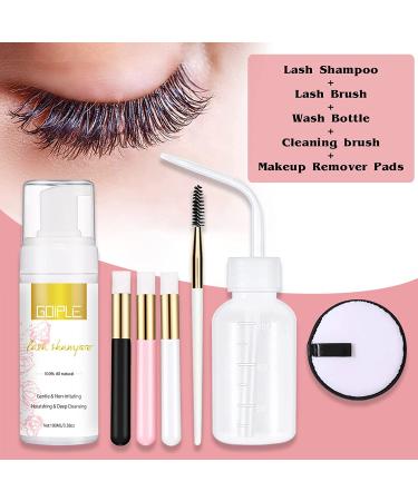 WOZUTUNT 100ml Eyelash Extension Cleanser & Lash Mousse - Professional Grade Makeup Remover for Natural & Extension Lashes - Includes Cotton Puff - 3.38Oz - Buy Online on GoSupps.com