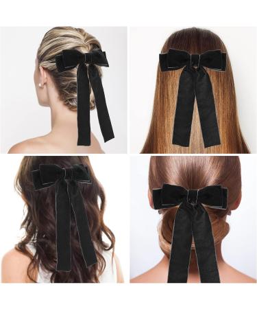 Molain Black Bow Barrettes - Kawaii French Hair Clip for Women and Girls | Aesthetic Hairbows for Halloween, Christmas, Easter Cosplay - Buy Online on GoSupps.com
