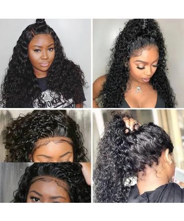 MDRTIRIM Deep Wave Lace Front Wig 30in - Brazilian Virgin Human Hair, Pre Plucked, Glueless 180% Density, HD Transparent Lace - Natural Color for Black Women - Buy Online on GoSupps.com