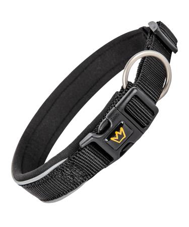 Rudelknig dog collar Paola - adjustable collar made of nylon - reflective dog collar for large dogs in black size.6 (50-55cm) black-reflecting - Buy Online on GoSupps.com
