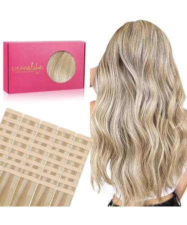 If-of-hearted tape extensions real hair 40pcs 120g 65cm 26 inch dirty blonde highlights bleaching bleaching hair extension real hair extensions invisible tape real hair silky hair extensions 65cm -120g #18a/613a dirty blonde highlights blonde