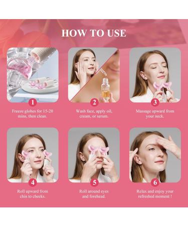 Buy Ice Globes for Facials - #1 Pink Facial Massager Tool for Women's Skincare Reduces Puffiness & Migraine Relief - Buy Online on GoSupps.com