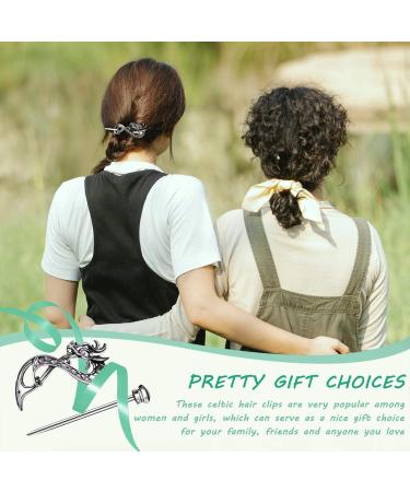 2 Pieces Viking Celtic Hair Clips Hairpin Dragon Hair Sticks Hairpin Triangle Clips Slide Pin Hair Stick Celtic Knot Viking Jewelry Hair Accessories for Women and Ladies - Buy Online on GoSupps.com