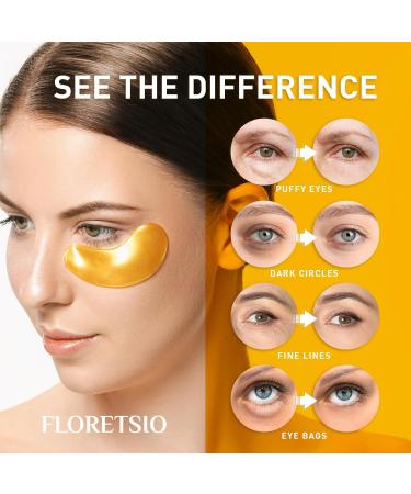 30 Pair 24K Gold Under Eye Patches - Anti-Aging Collagen Eye Masks for Dark Circles & Wrinkles - Hydrating Gel Eye Treatment - Buy Online on GoSupps.com
