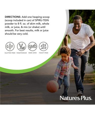 NaturesPlus SPIRU-TEIN Chocolate 5lb (Pack of 2) | Plant-Based Protein Shake | Non-GMO, Vegetarian, Gluten-Free | 162 Servings - Buy Online on GoSupps.com