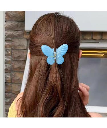 Women Hair Claw Butterflies Shape Anti-slip Teeth Design Back Head Hair Clip Strong Grip Hair Holder White - Buy Online on GoSupps.com