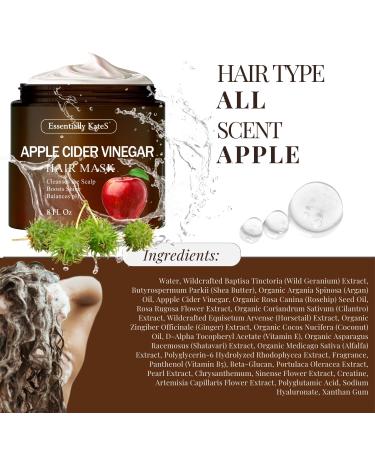 Apple Cider Vinegar Hair Mask 8 Fl Oz - Smoothness Strength & Shine - Soothing Itchy Scalp & Deep Hydration for Softer Hair - Buy Online on GoSupps.com