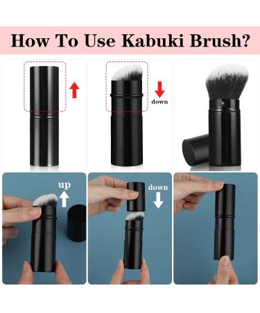 Premium Retractable Kabuki Face Brush Portable Synthetic Makeup Brush for Foundation Powder & Blush Ideal Travel Beauty Tool (White - Buy Online on GoSupps.com