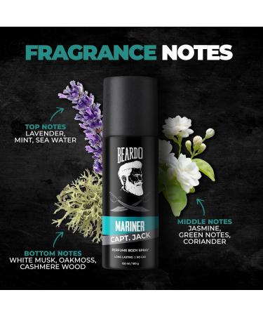 Beardos Mariner Perfume EDP 50ml & Mariner Captain Jack Perfume Body Spray 120ml | Eau De Parfum | Long Lasting Perfume for Men | Deodorant Body Spray for Men | Day Time Fragrance Body Spray For Men | - Buy Online on GoSupps.com
