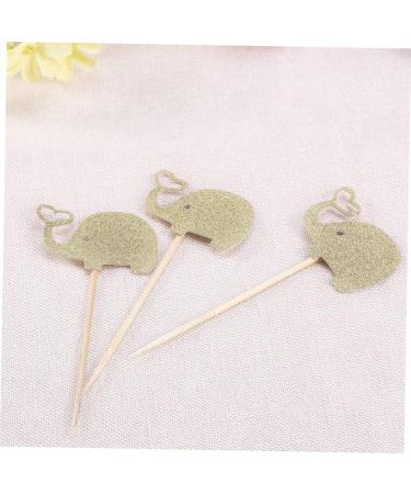 BRIGHTFUFU 3pcs Elephant Cupcake Picks Fruit Cake Topper Baby Shower Cocktail Picks Valentine Wedding Birthday Party Fruitcakes Appetizers Top Hat Food Makeup Flash Golden medium - Buy Online on GoSupps.com