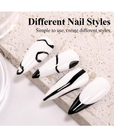 Imtiti Gel Nail Polish Liner 8 ml French Black Gel Nail Polish Liner Classic Black Gel Tip Liner for Nail Painting Soak Off UV LED Nail Liner Gel for Nail Salon Manicure Swirl Nail Design black nail polish liner - Buy Online on GoSupps.com