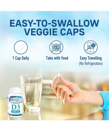 Vegan Vitamin D3 1000 IU 4 Month Supply of Vitamin D 120 Vegetarian Capsules - Buy Online on GoSupps.com