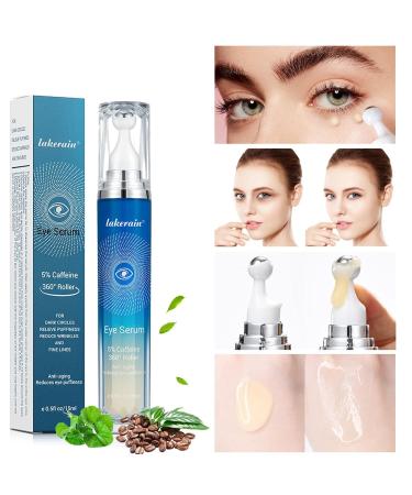 5% Caffeine Eye Serum | Dark Circles & Puffiness Treatment | Under Eye Cream with Roller Ball | Anti-Wrinkle Fine Lines All Skin Types - Buy Online on GoSupps.com