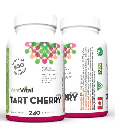 PlantVital Tart Cherry Capsules -10 000mg Per Day -10:1 Cherry Extract - Montmorency Tart Cherry Supplement for Antioxidants - Made in Canada - 2 Months Supply -120 Capsules (240 Count (Pack of 1))  - Buy Online on GoSupps.com